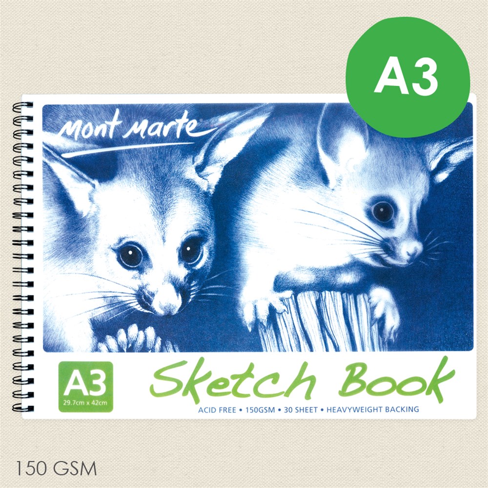 Mont Marte Sketch Book A3 30 Sheets Art Diaries & Scrapbooks