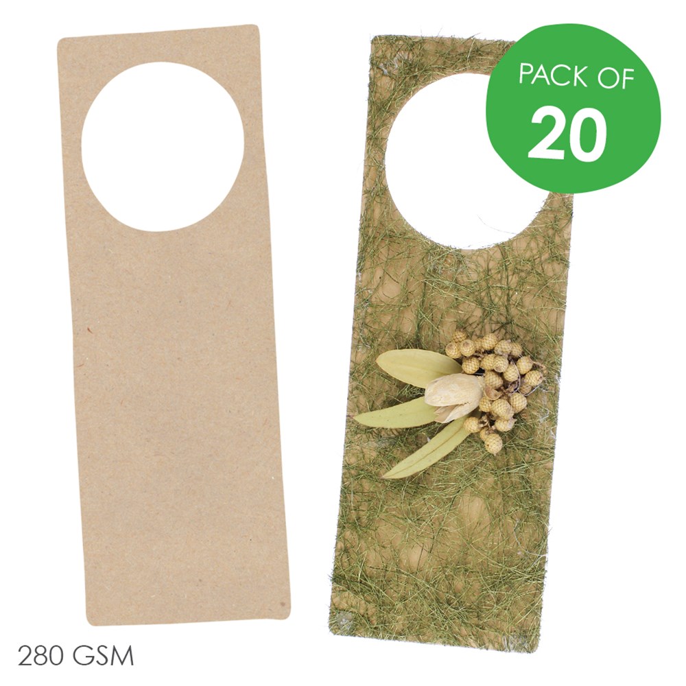 Cardboard Door Hangers Brown Pack of 20 Paper CleverPatch Art