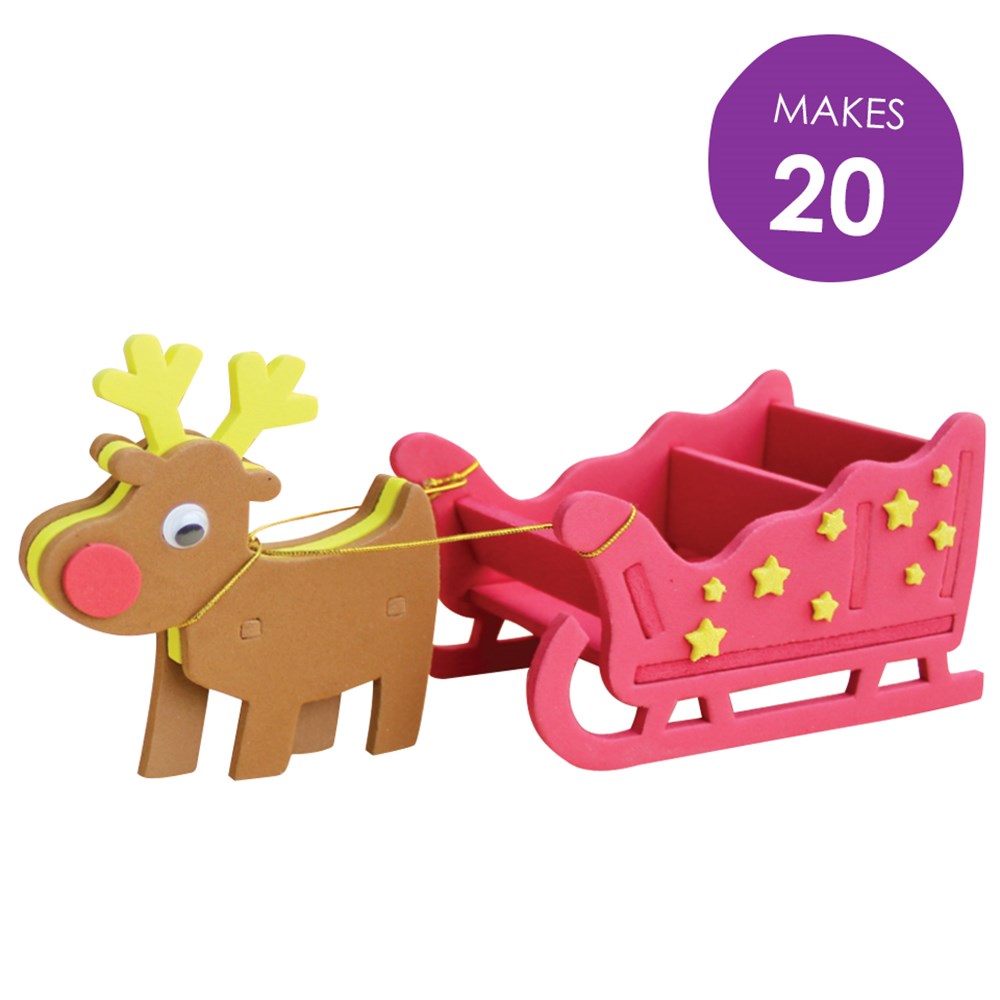 3D Foam Reindeer & Sleigh Activity Pack Activity & Bumper Packs