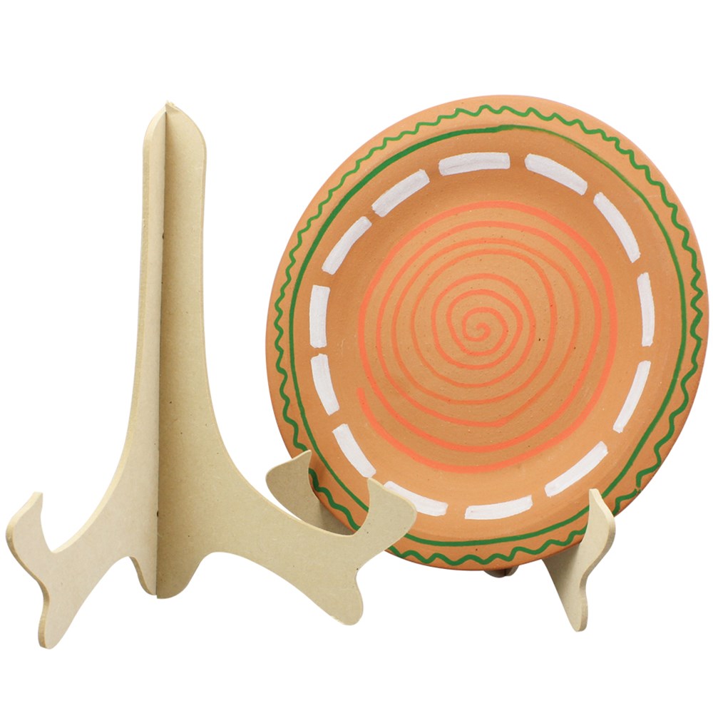 Wooden Plate Stands Pack of 10 Wood CleverPatch Art & Craft