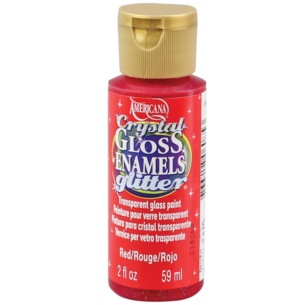 Glitter Glass & Porcelain Paint Red 59ml Glass & Porcelain Paint