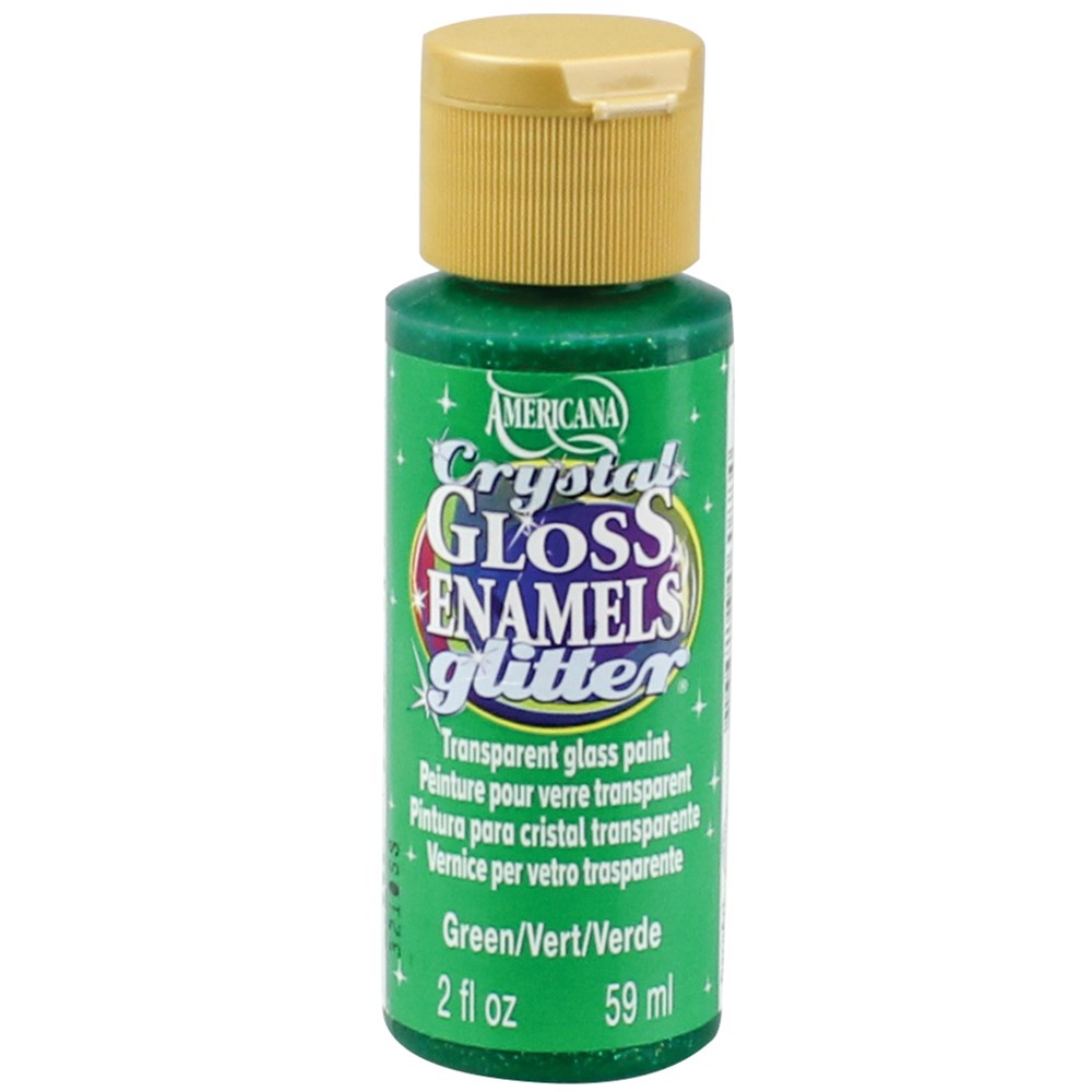 Glitter Glass & Porcelain Paint Green 59ml Glass & Porcelain