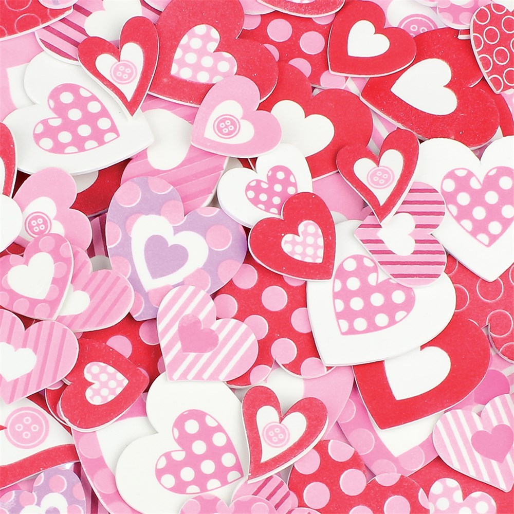 Foam Heart Stickers Pack of 130 Foam CleverPatch Art & Craft