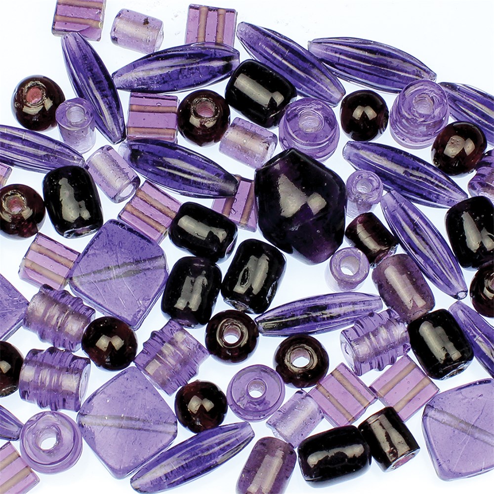 Large Glass Beads Purple 500g Pack Beads & Jewellery Making
