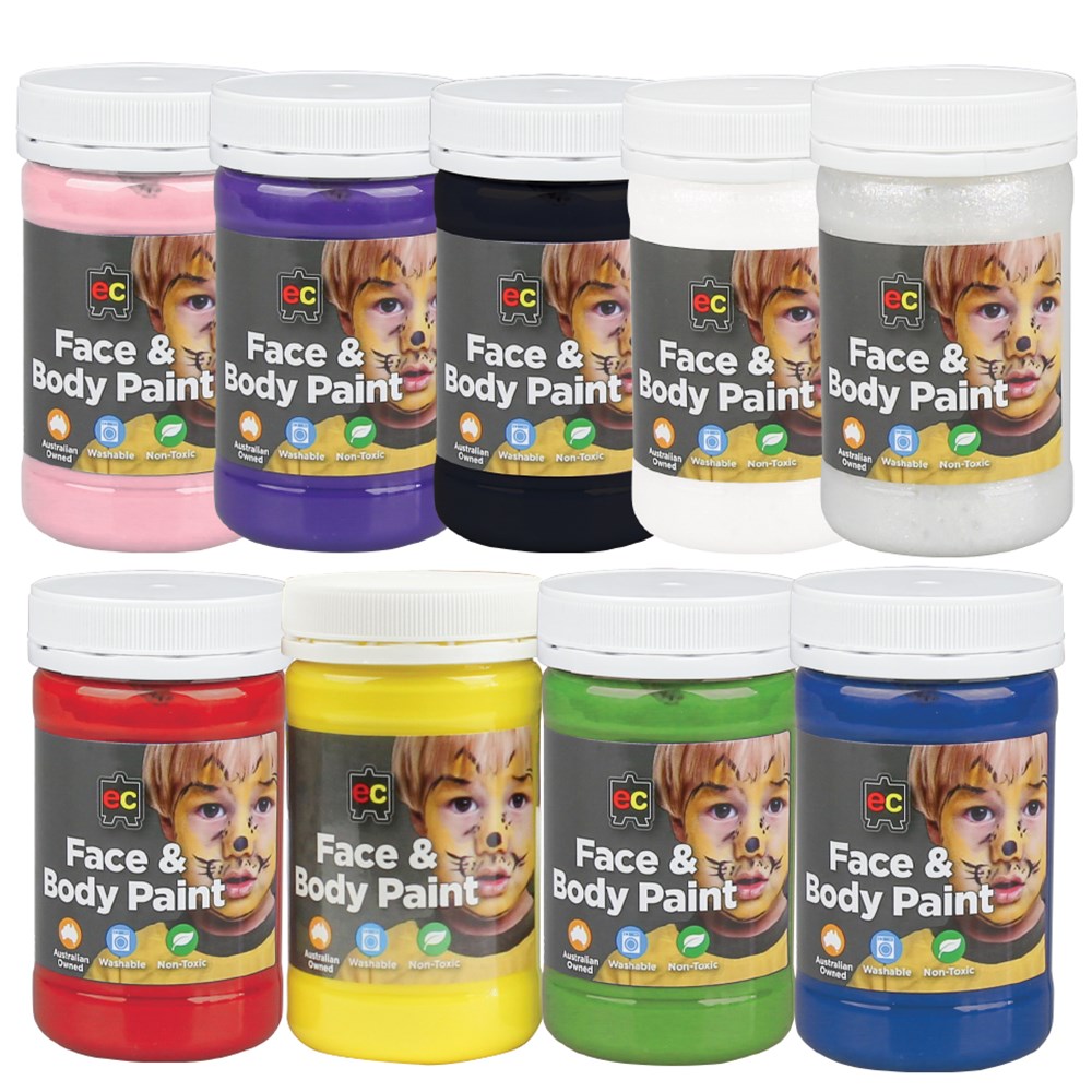 EC Face & Body Paint 175ml Set of 9 colours Face Paint