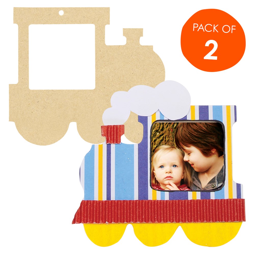 Wooden Train Frames Pack of 2 Wooden Craft CleverPatch Art