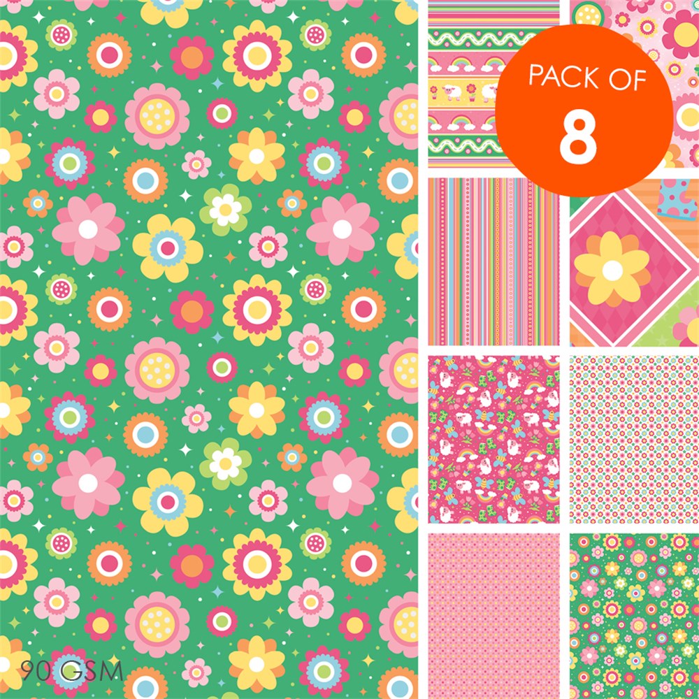 Spring Craft Paper Pack of 8 Specialty Papers CleverPatch Art