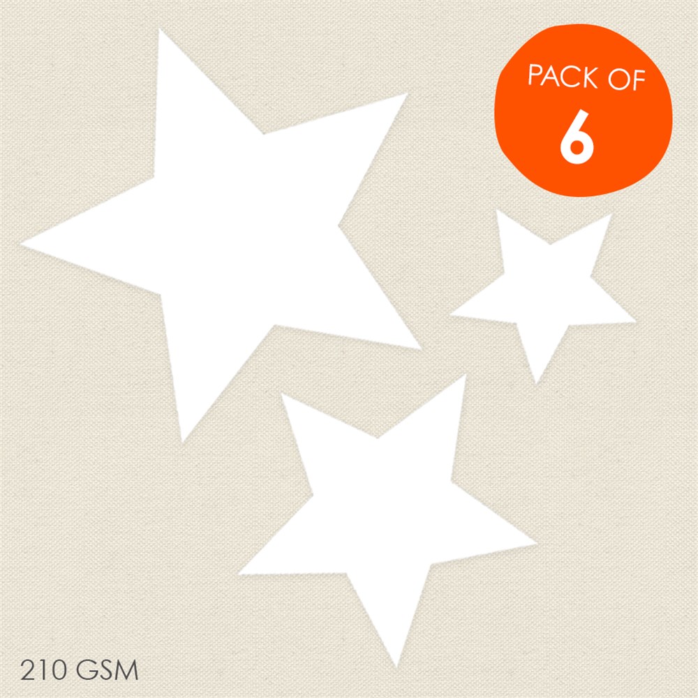 Cardboard Assorted Stars - White - Pack of 6 | Paper Activities ...