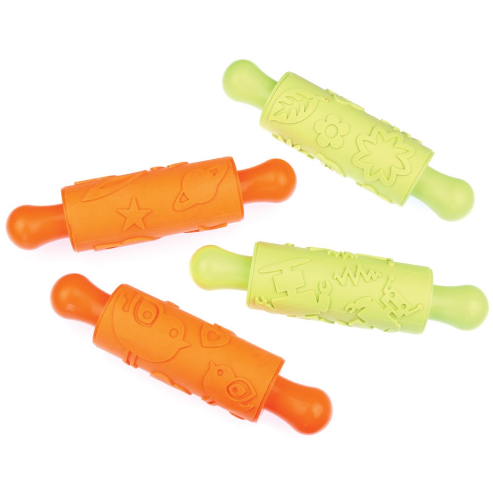 Rubber Rolling Pins Set 2 Pack of 4 Modelling Tools CleverPatch Art & Craft Supplies