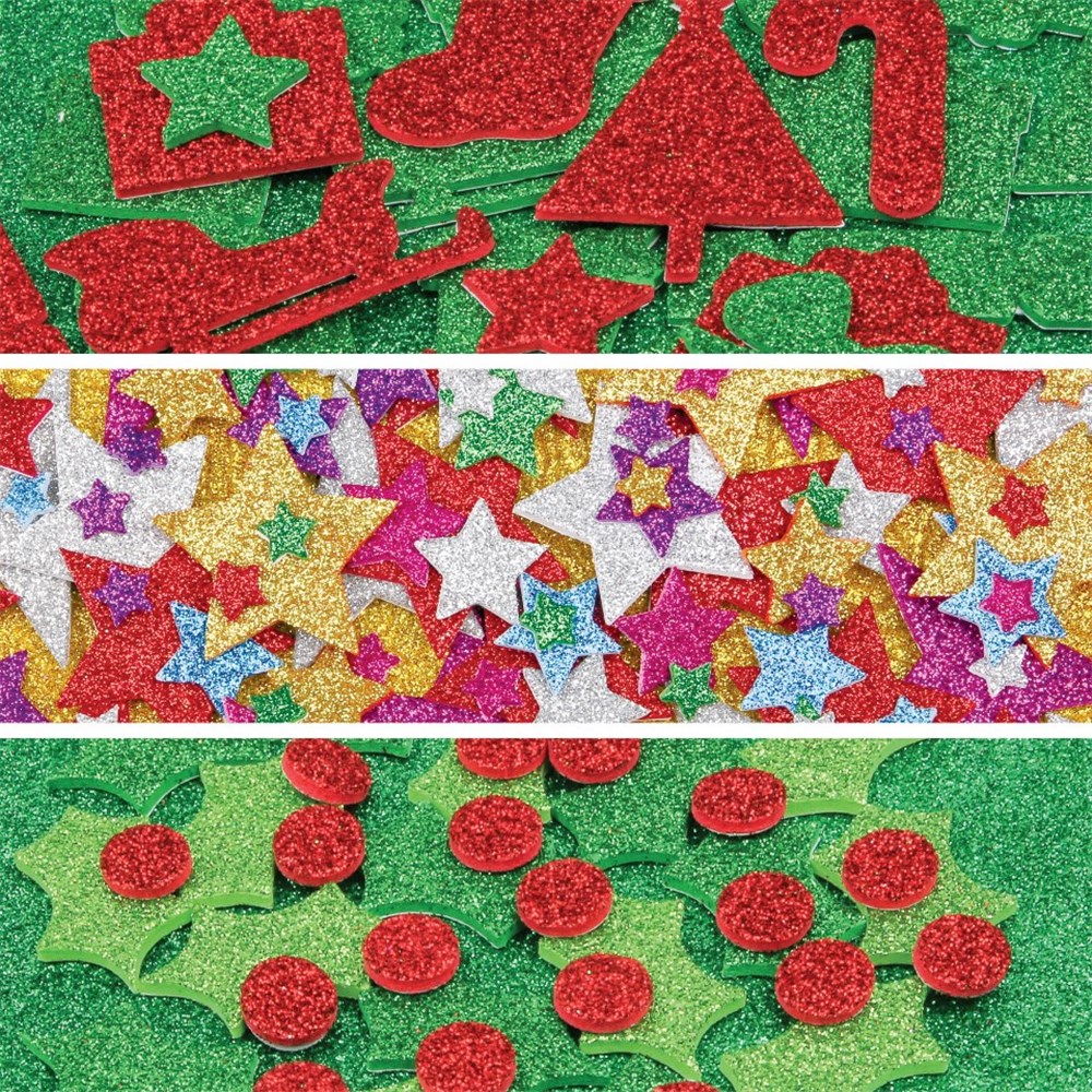 Foam Glitter Christmas Stickers Bumper Pack  Activity & Bumper Packs  CleverPatch - Art 