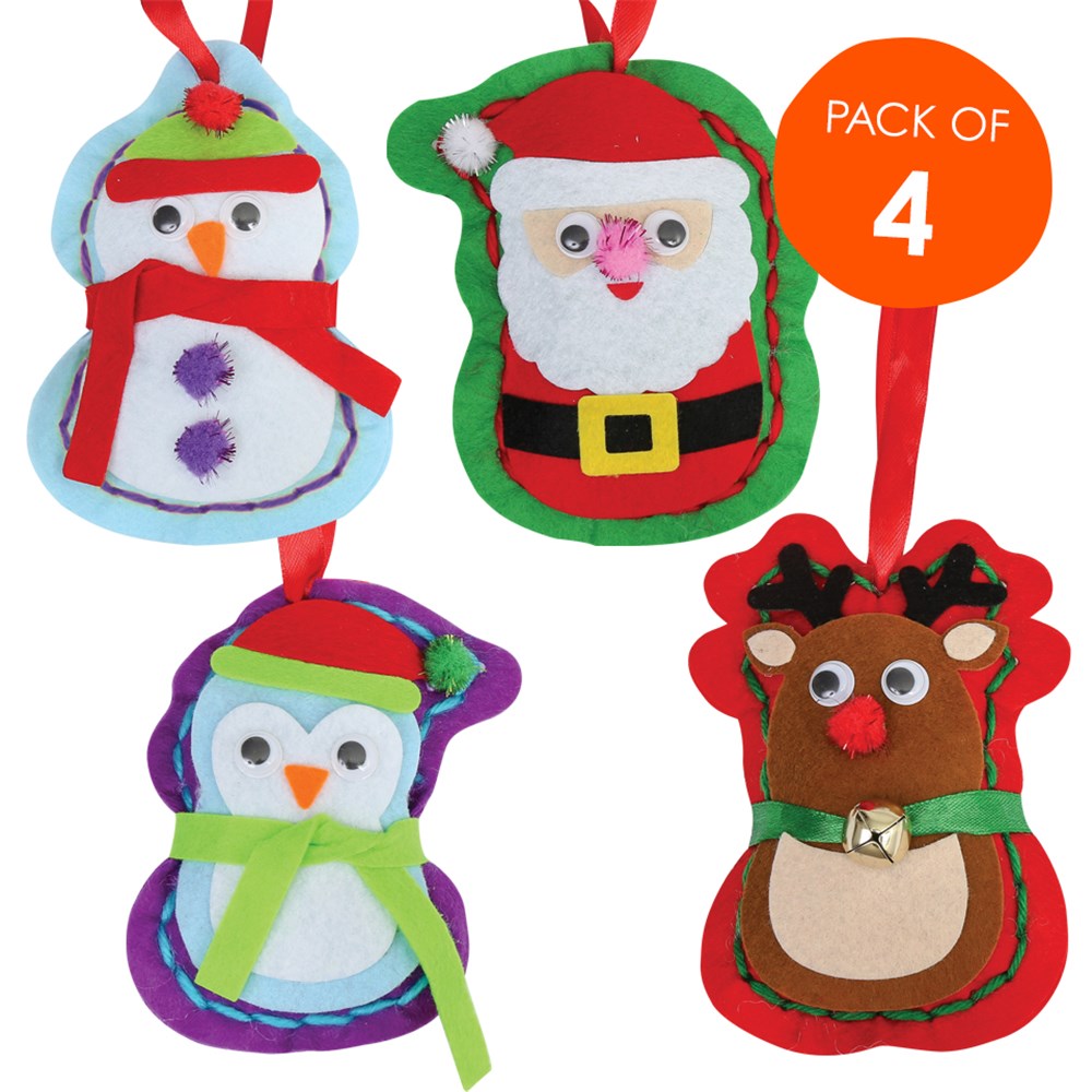 Felt Christmas Character Sewing Kit Pack of 4 Sewing & Textiles
