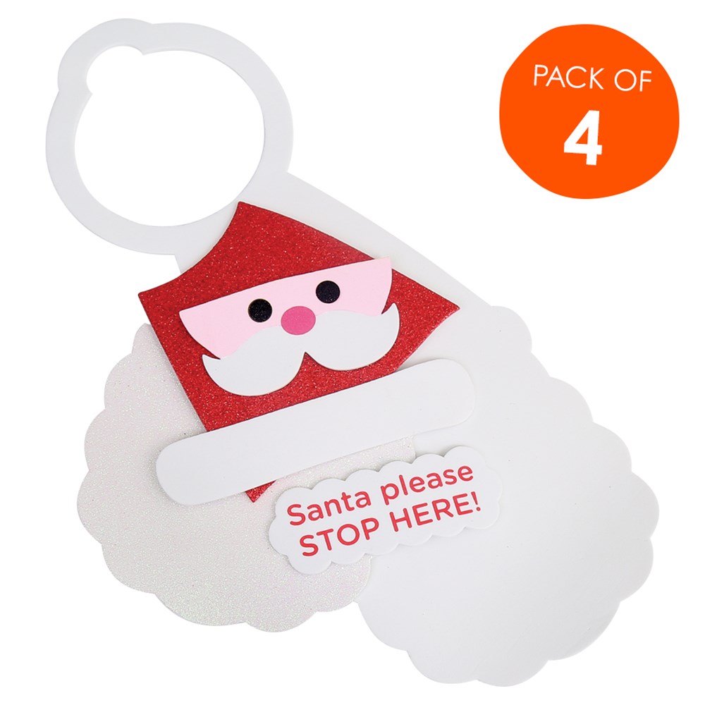 Foam Santa Door Hangers Kit Pack of 4 Foam CleverPatch Art