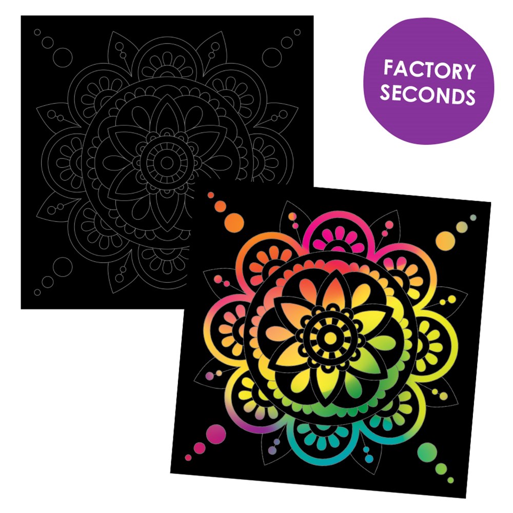 Scratch Board Mandala Shape Pack of 20 FACTORY SECONDS Collage