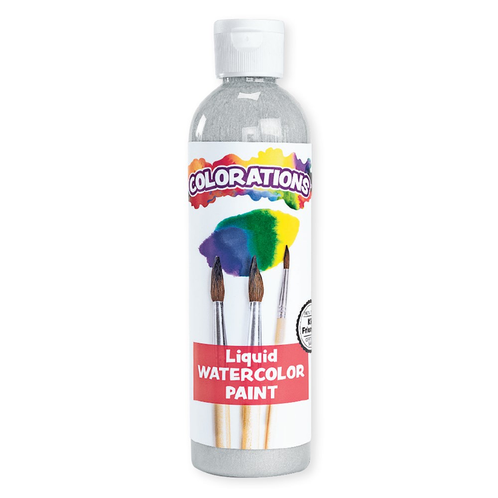 Colorations Liquid Watercolour Paint Silver 236ml CleverPatch
