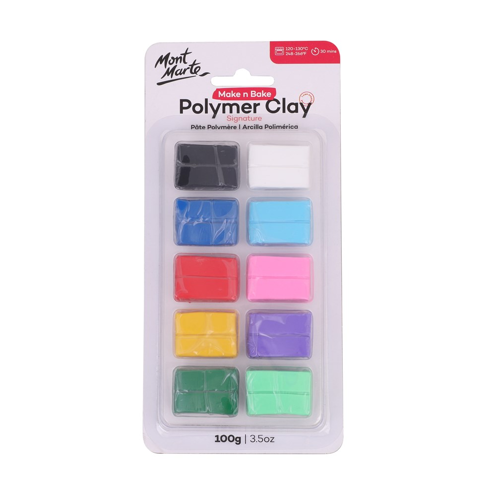 Mont Marte Polymer Clay - Pack of 10 Colours (100g) - Clever Patch ...