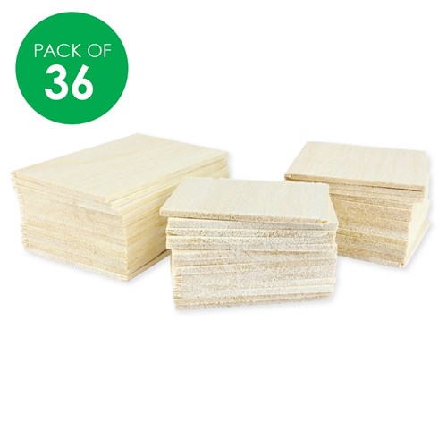 Balsa Wood Sheets - Pack of 36