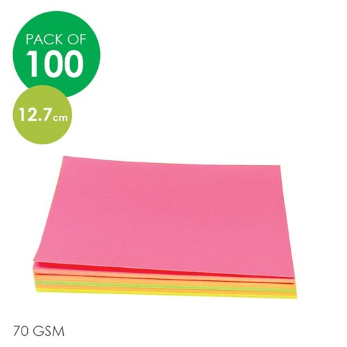 BRENEX Fluorescent Paper Squares - 12.7cm - Pack of 100