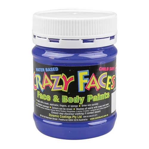 Crazy Faces Face & Body Paint - Blue - 250ml