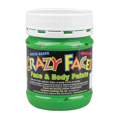 Crazy Faces Face & Body Paint - Green - 250ml