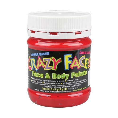 Crazy Faces Face & Body Paint - Red - 250ml