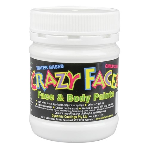 Crazy Faces Face & Body Paint - White - 250ml