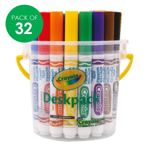 Crayola Washable Broad Line Markers Deskpack - Pack of 32