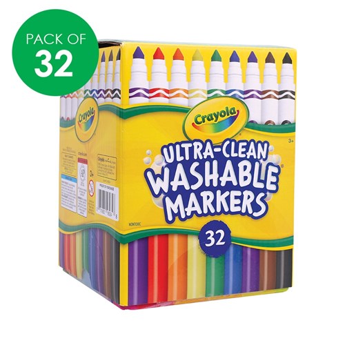 Crayola Washable Broad Line Markers Deskpack - Pack of 32