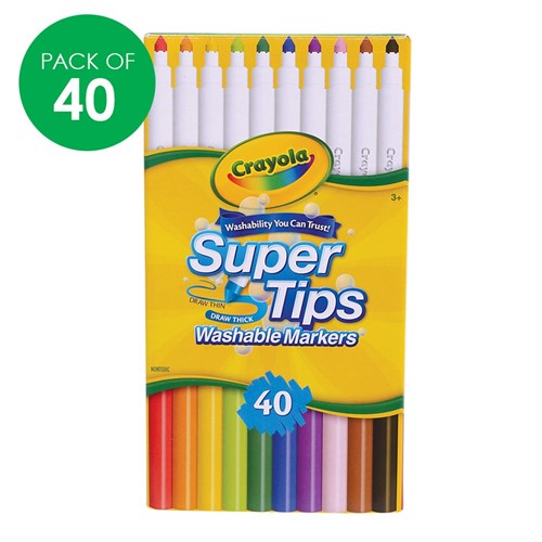 Crayola Washable SuperTips Markers Deskpack - Pack of 40