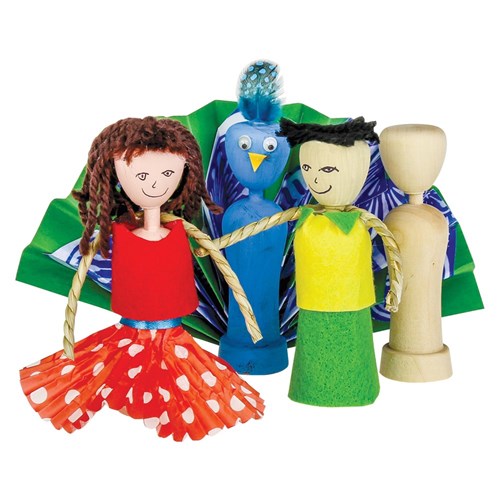Wooden Bead Dolls - Pack of 10