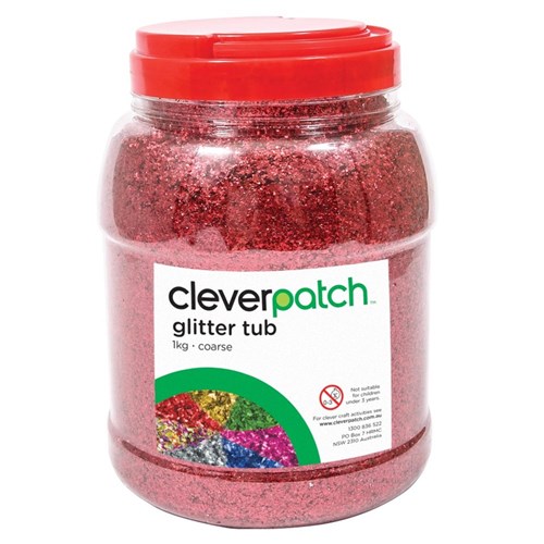 CleverPatch Coarse Glitter - Red - 1kg Tub