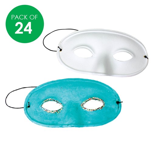 Papier Mache Half Masks - Pack of 24