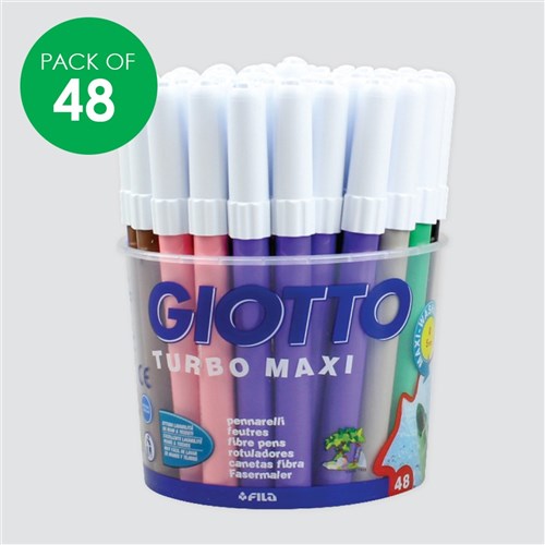 Giotto Turbo Colour Maxi Markers Deskpack - Pack of 48