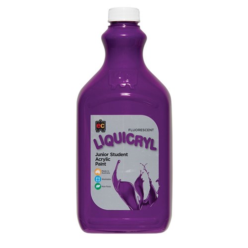 EC Liquicryl Fluorescent Junior Student Acrylic Paint - Purple - 2 Litres