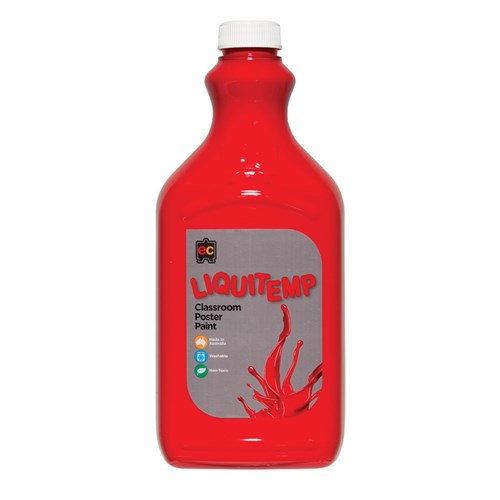 EC Liquitemp Classroom Poster Paint - Red - 2 Litres