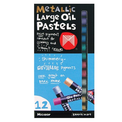 Micador Large Oil Pastels - Metallic - Pack of 12