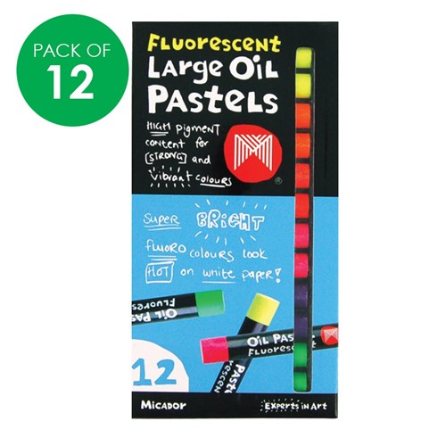 Micador Large Oil Pastels - Fluorescent - Pack of 12