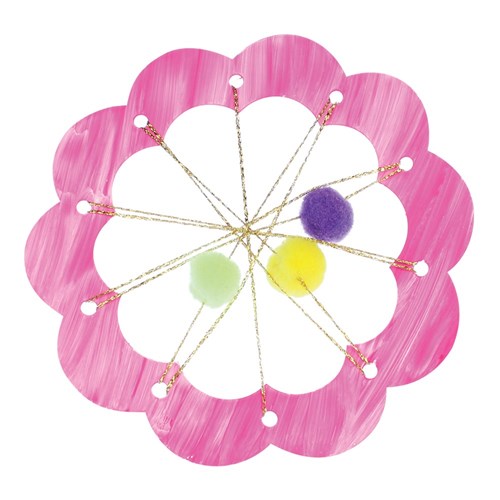 Cardboard Weaving Flowers - White - Pack of 20