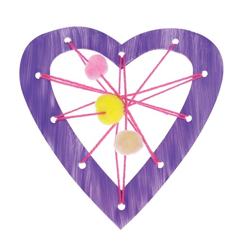 Cardboard Weaving Hearts - White - Pack of 20