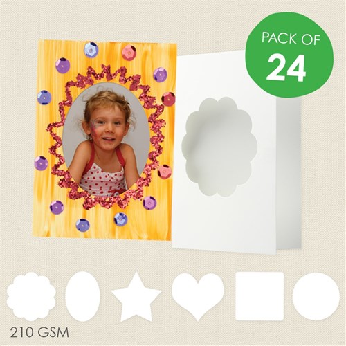 Cardboard Cutout Cards - White  - Pack of 24