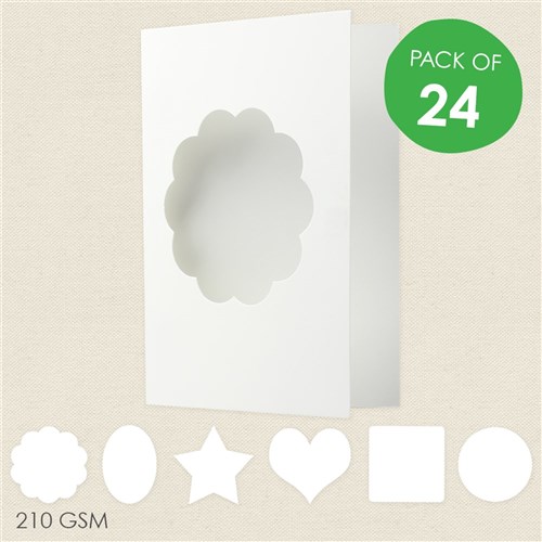 Cardboard Cutout Cards - White  - Pack of 24