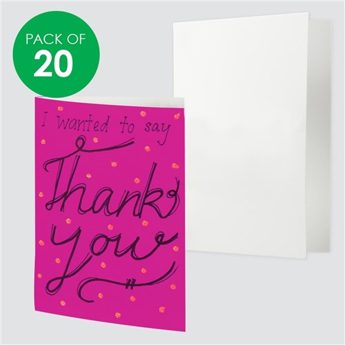 Cardboard Greeting Cards - White - Pack of 20