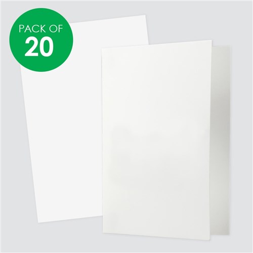 Cardboard Greeting Cards - White - Pack of 20