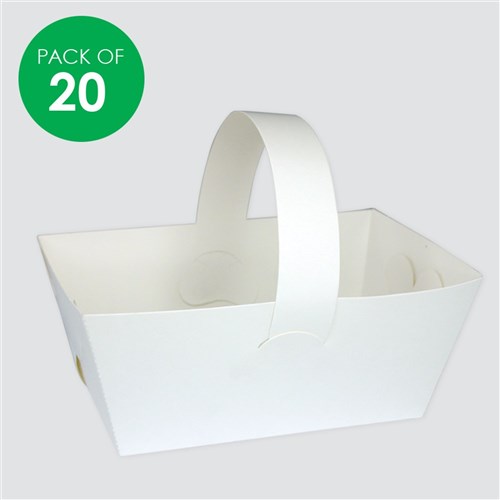 Cardboard Baskets - White - Pack of 20