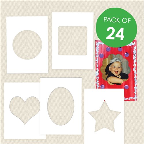 Cardboard Blank Picture Frames - White - Pack of 24