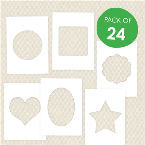 Cardboard Blank Picture Frames - White - Pack of 24
