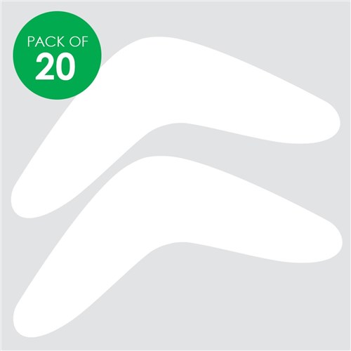 Cardboard Boomerangs - White - Pack of 20