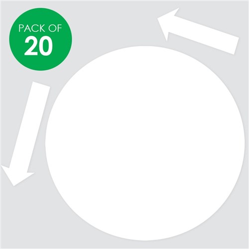 Cardboard Clocks - White - Pack of 20