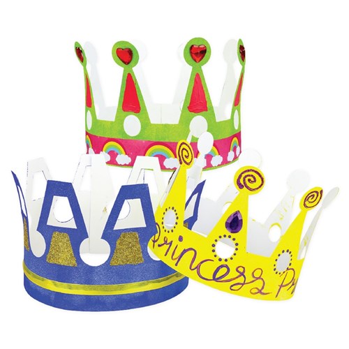Cardboard Crowns - White - Pack of 20