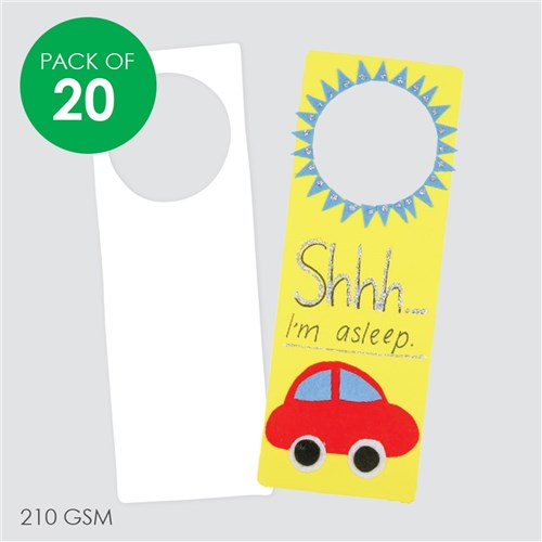 Cardboard Door Hangers - White - Pack of 20