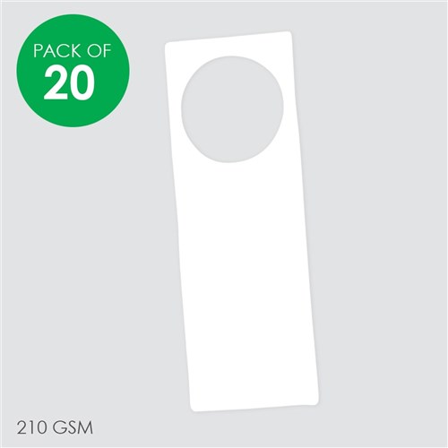Cardboard Door Hangers - White - Pack of 20